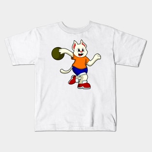 Cat at Bowling with Bowling ball Kids T-Shirt